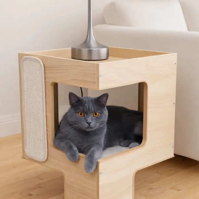 Wooden-Cat-Condo House Wooden-Cat-Condo House
