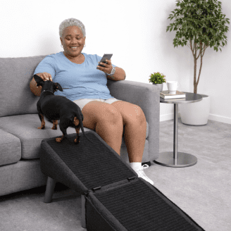 Multifunctional Dog Ramp for Bed or Sofa - Foldable Foot Rest Stool